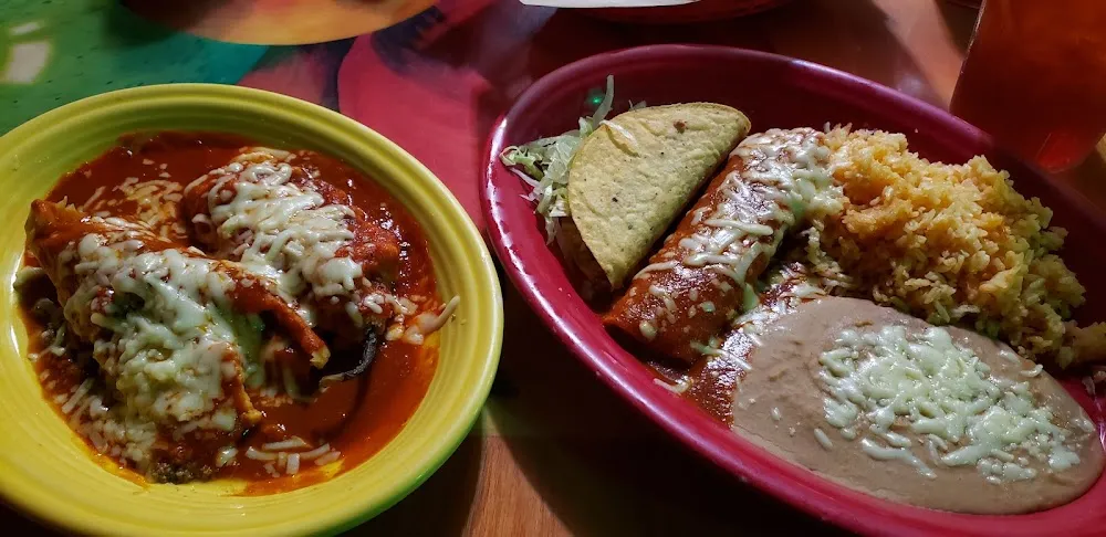 Bean Tostada Cheese Enchilada & Bean Burrito